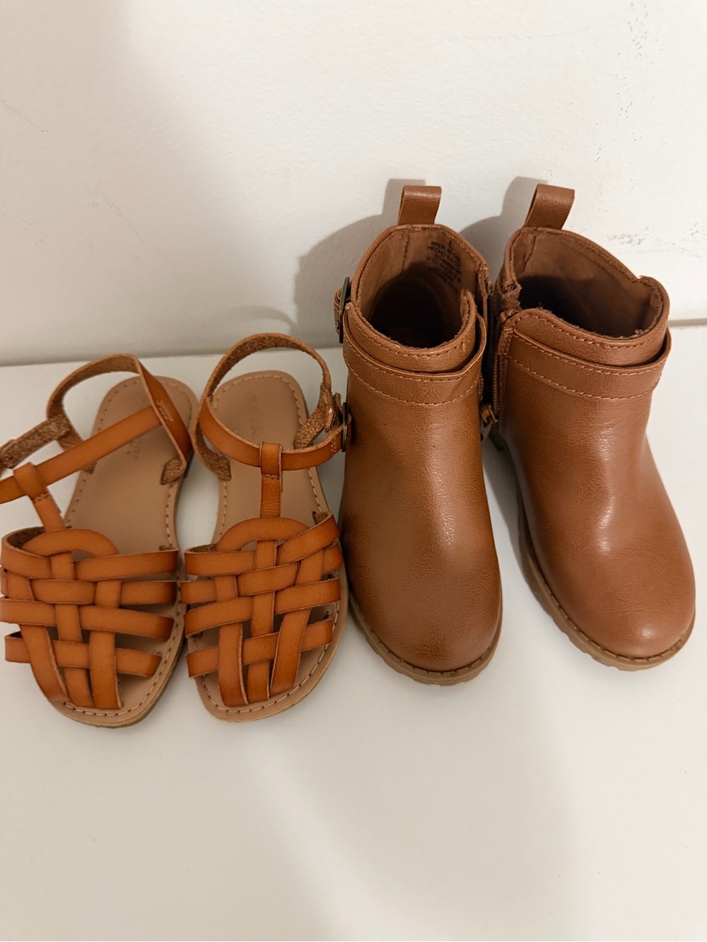 Old Navy Tan Brown Kids Sandals and Ankle Boots Set